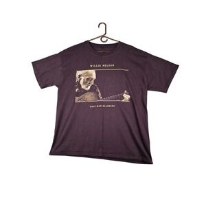 Willie Nelson Last Man Standing Graphic T-Shirt Mens Black Country Music Large